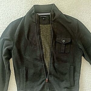 Banana Republic Men's Dark Green Zip-Up Sweater